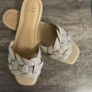 A New Day Women's Tan Slide Sandals